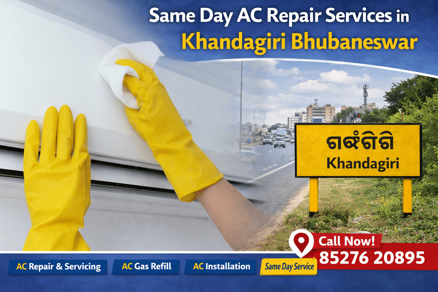 Same Day AC Repair Service in Khandagiri Bhubaneswar – AC Cleaning and Maintenance Service